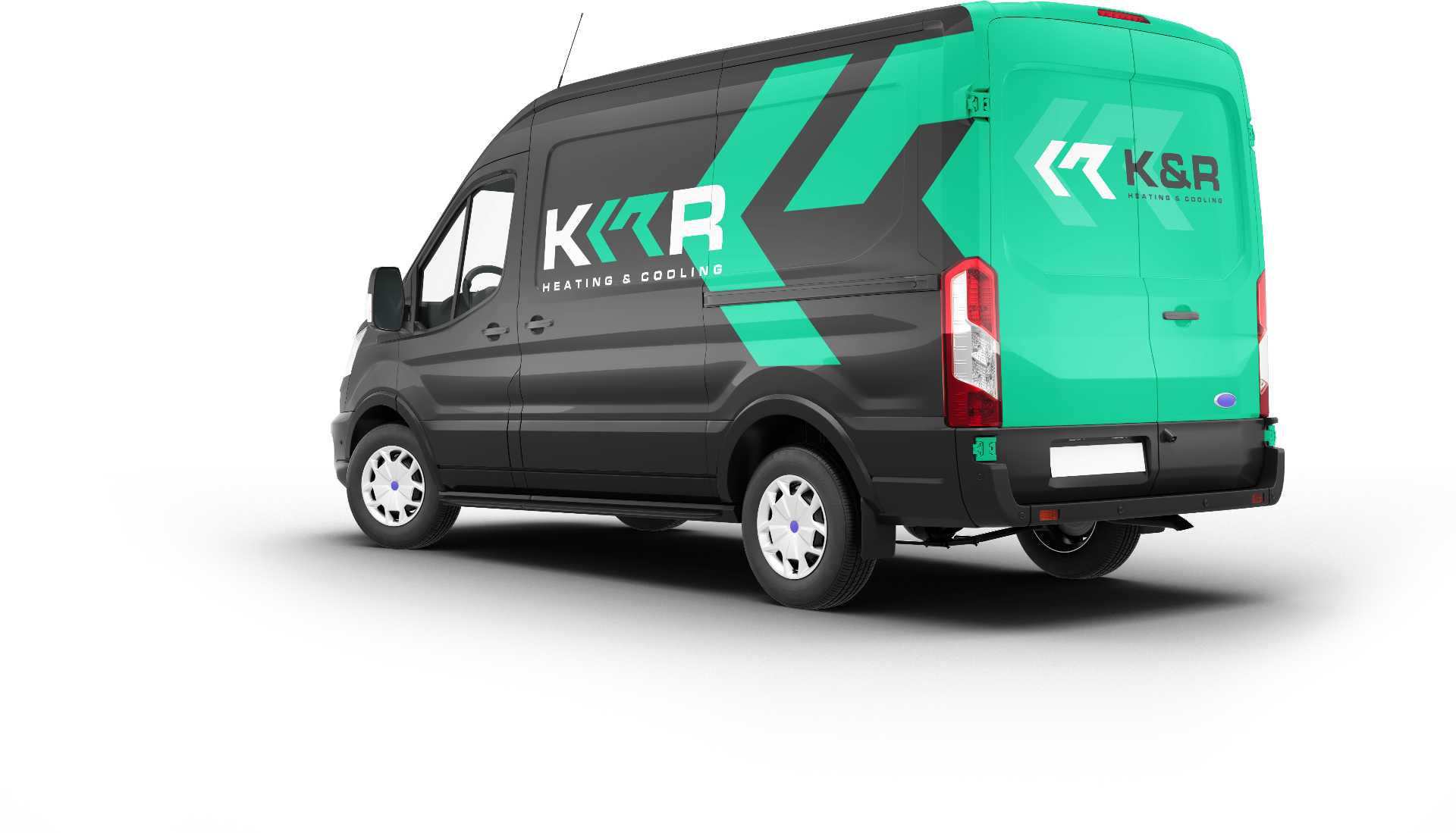 K&R Heating and Cooling service van